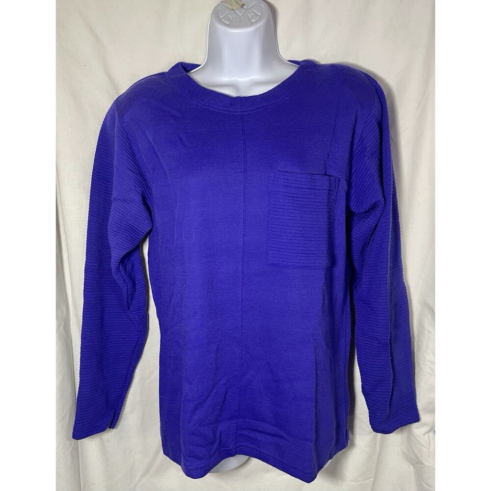 VTG SK & Company Purple Knit Sweater Men's Medium Wool Blend Ribbed